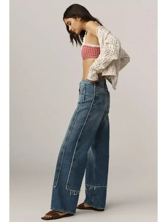 NWT Adriano Goldschmied AG Adria in Socialite Low-rise Paneled Wide Leg Jeans 27 - Picture 16 of 16